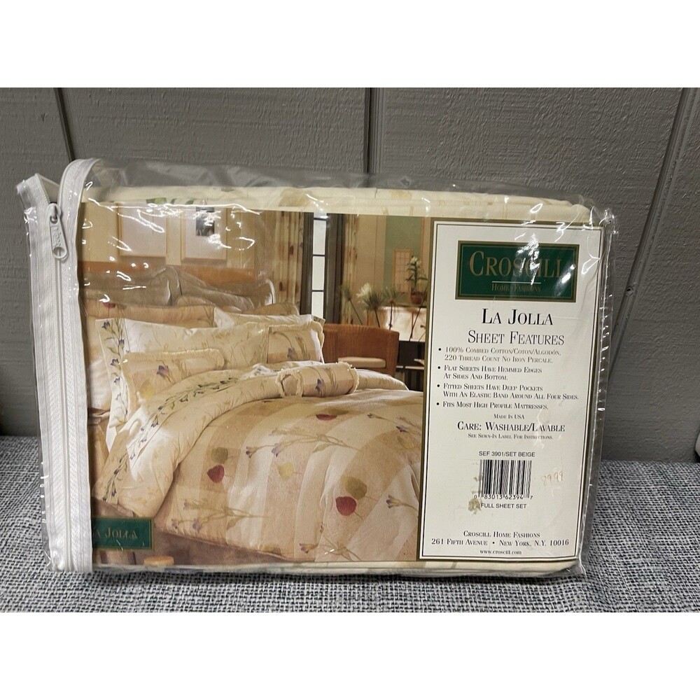 Vintage Croscill La Lola Full 4 Piece Sheet Set 220 TC Luxury Percale